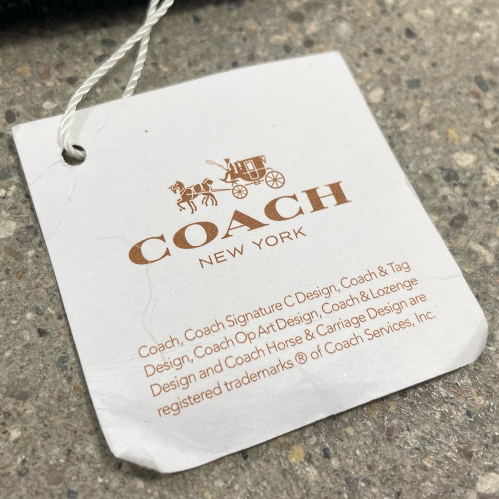 NWT Coach New York Signature Logo Wool Blend Beanie Cap & Gloves - Picture 6 of 10